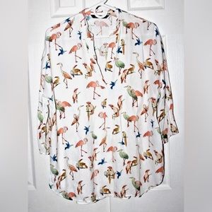 Zara M Tropical Bird Blouse